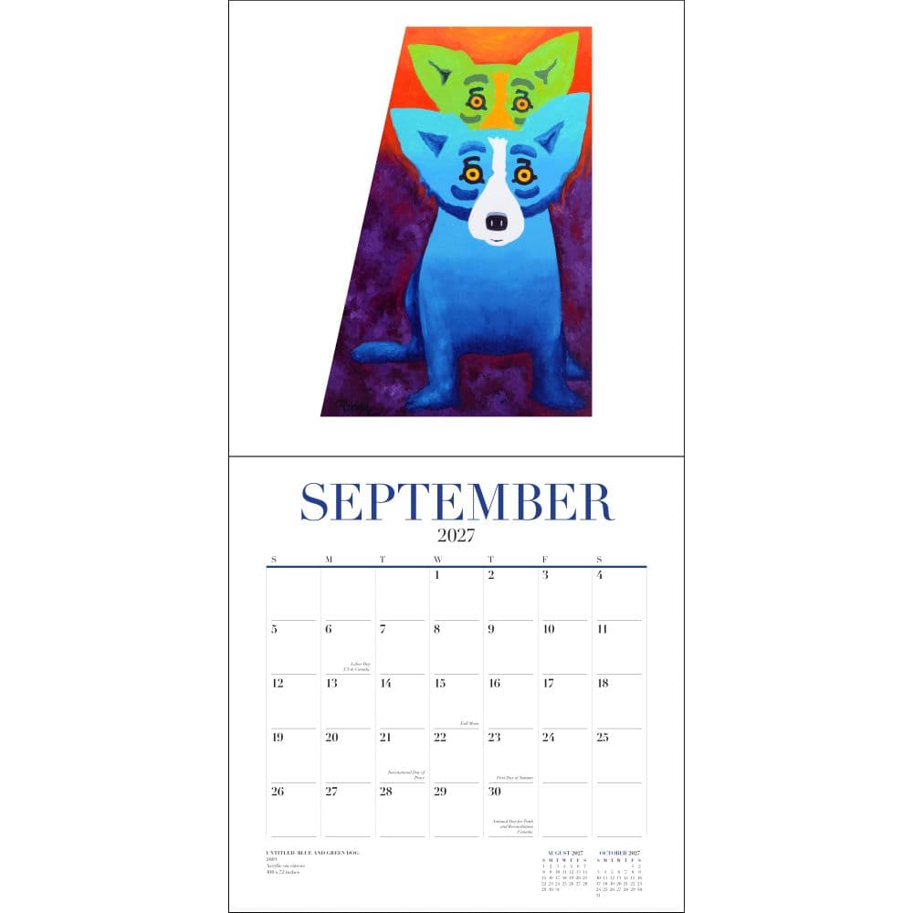 Blue Dog 2027 Wall Calendar by George Rodrigue Third Alternate Image