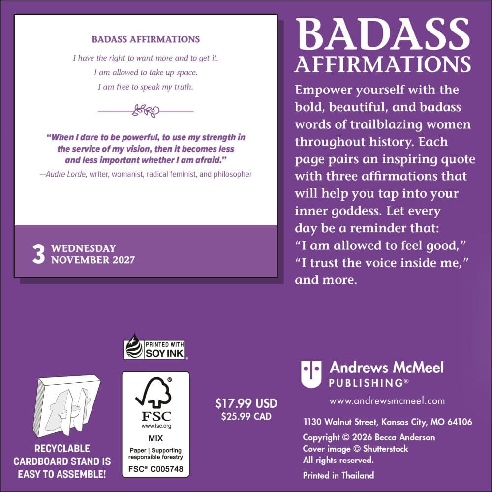 Badass Affirmations 2027 Desk Calendar First Alternate Image