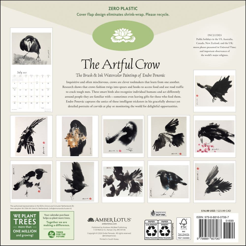 Artful Crow 2027 Wall Calendar First Alternate Image