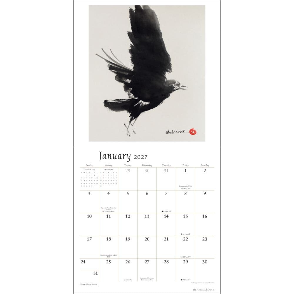 Artful Crow 2027 Wall Calendar Second Alternate Image