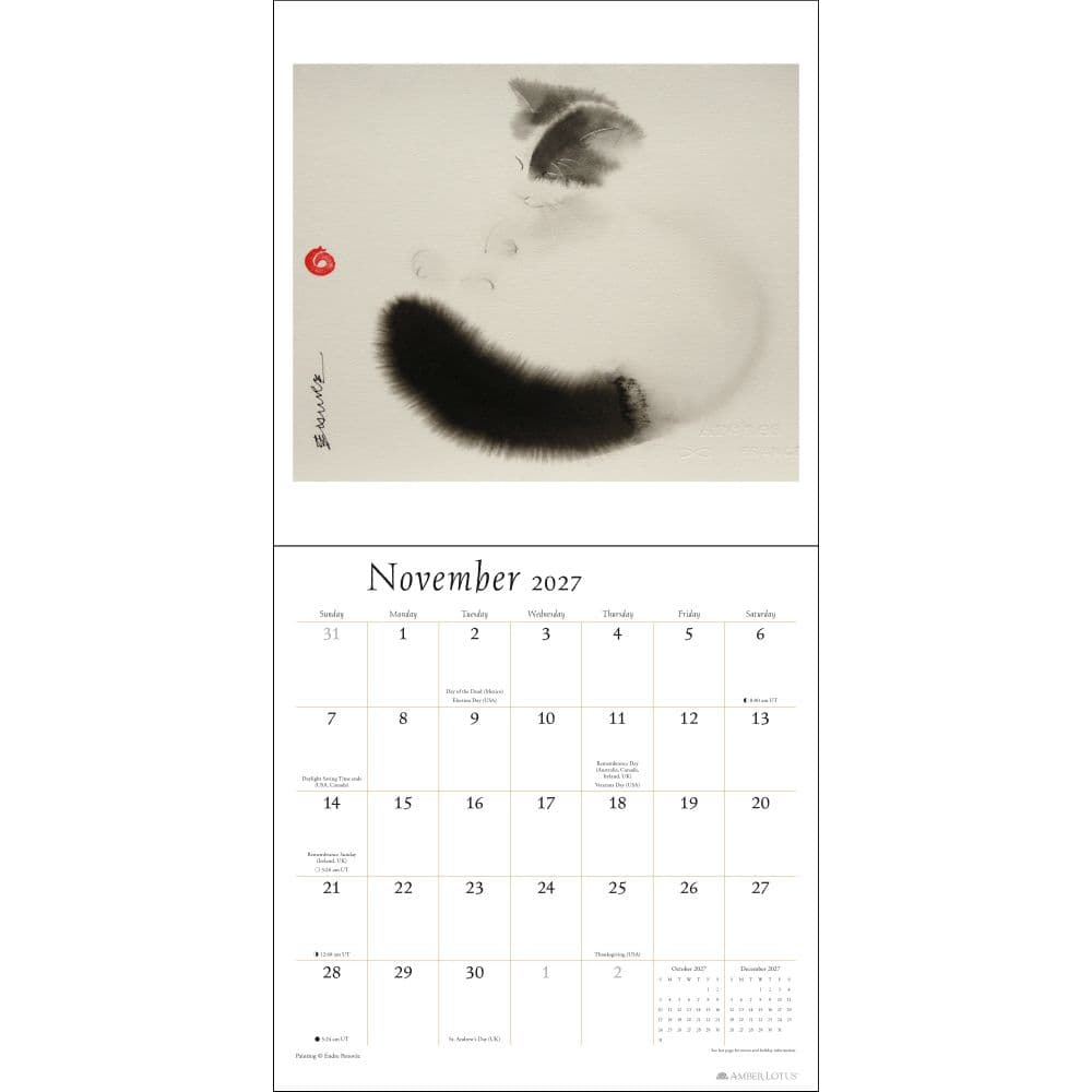Artful Cat 2027 Wall Calendar Fifth Alternate Image