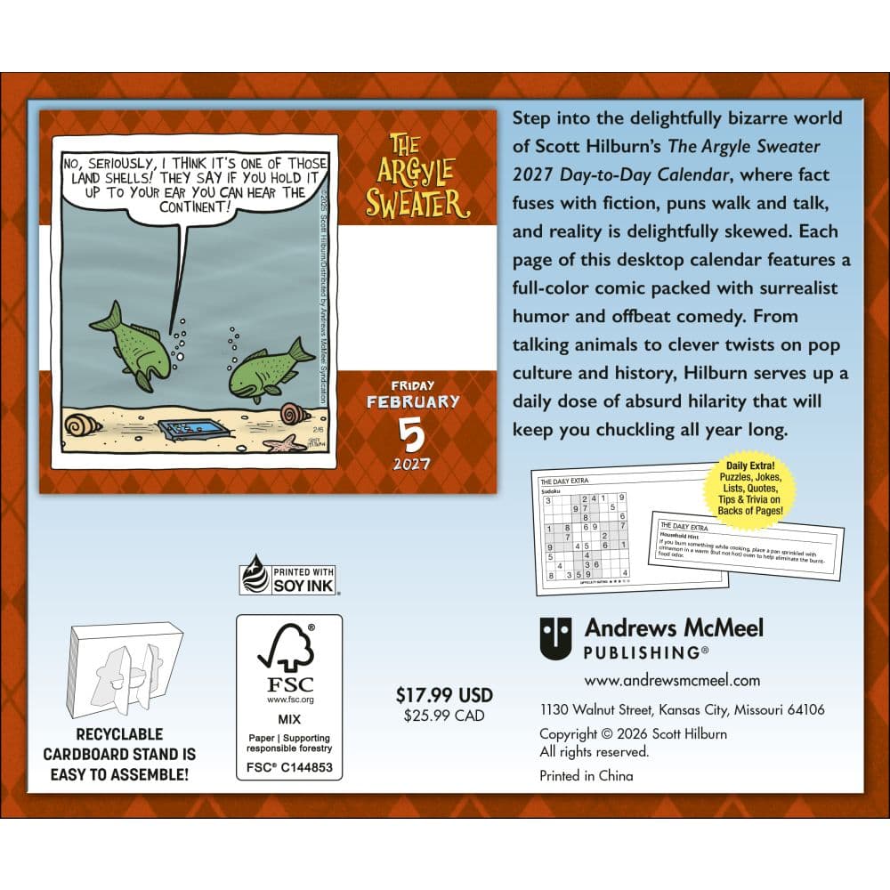Argyle Sweater 2027 Desk Calendar First Alternate Image