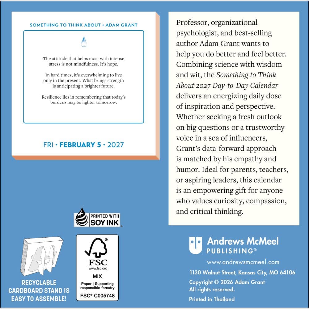 Adam Grant 2027 Desk Calendar First Alternate Image