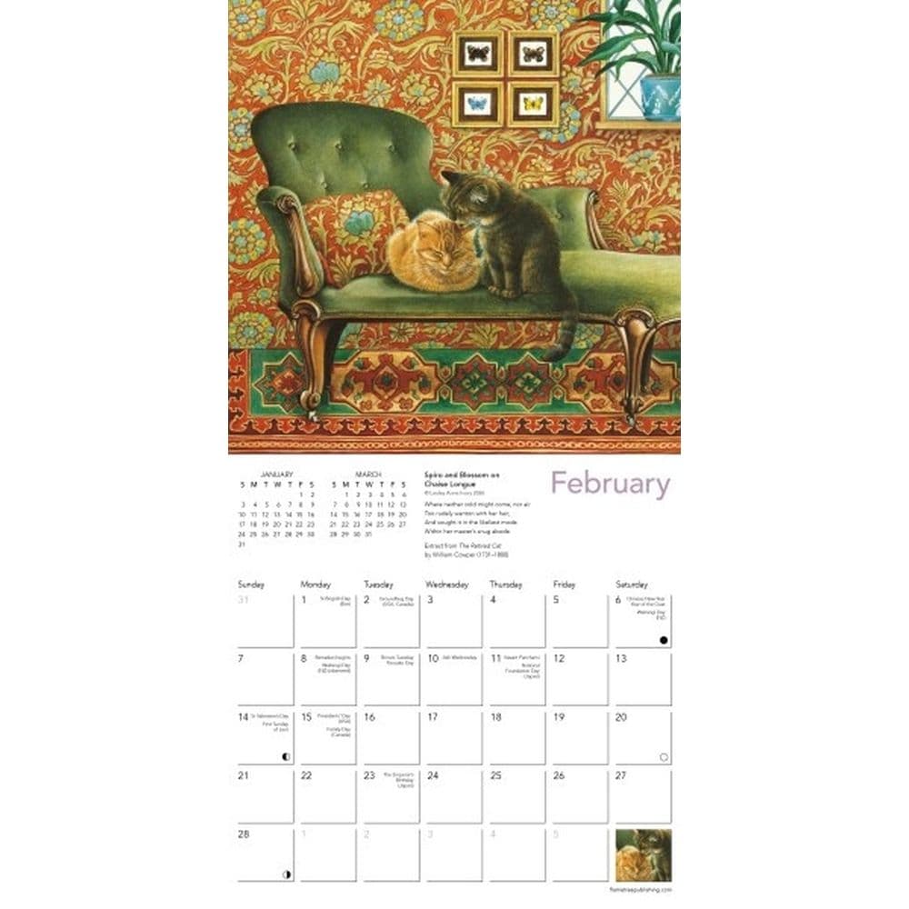 Ivory Cats by Lesley Anne Ivory 2027 Mini Wall Calendar Second Alternate Image