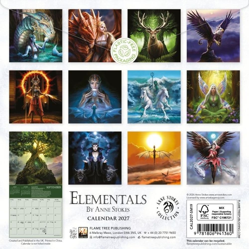 Anne Stokes Elementals 2027 Mini Wall Calendar First Alternate Image