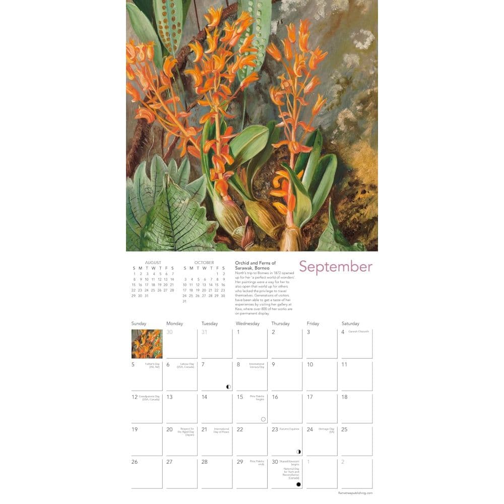 Kew Gardens Orchids by Marianne North 2027 Mini Wall Calendar Third Alternate Image