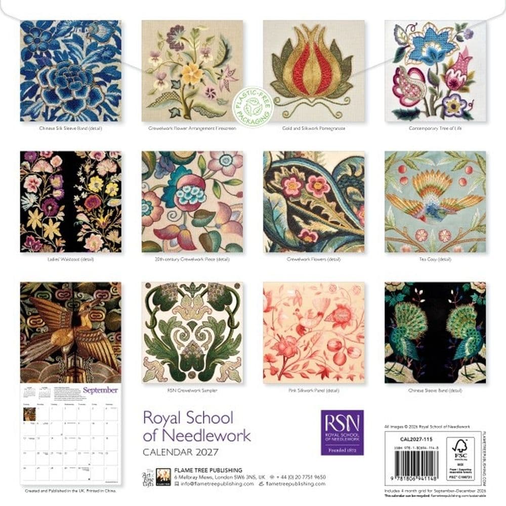 Royal School of Needlework 2027 Wall Calendar First Alternate Image