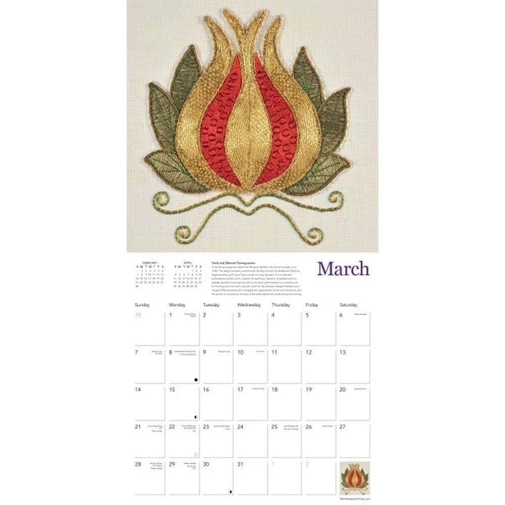 Royal School of Needlework 2027 Wall Calendar Second Alternate Image