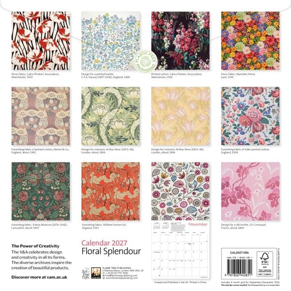 V & A Floral Splendour 2027 Wall Calendar First Alternate Image