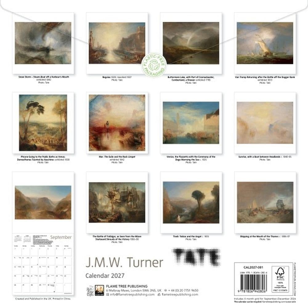 Tate J.M.W. Turner 2027 Wall Calendar First Alternate Image