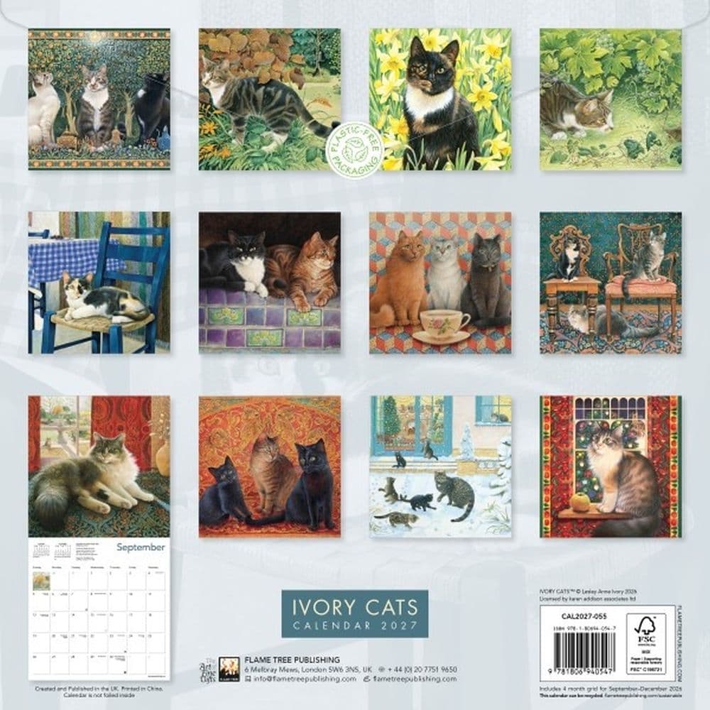 Ivory Cats by Lesley Anne Ivory 2027 Wall Calendar First Alternate Image