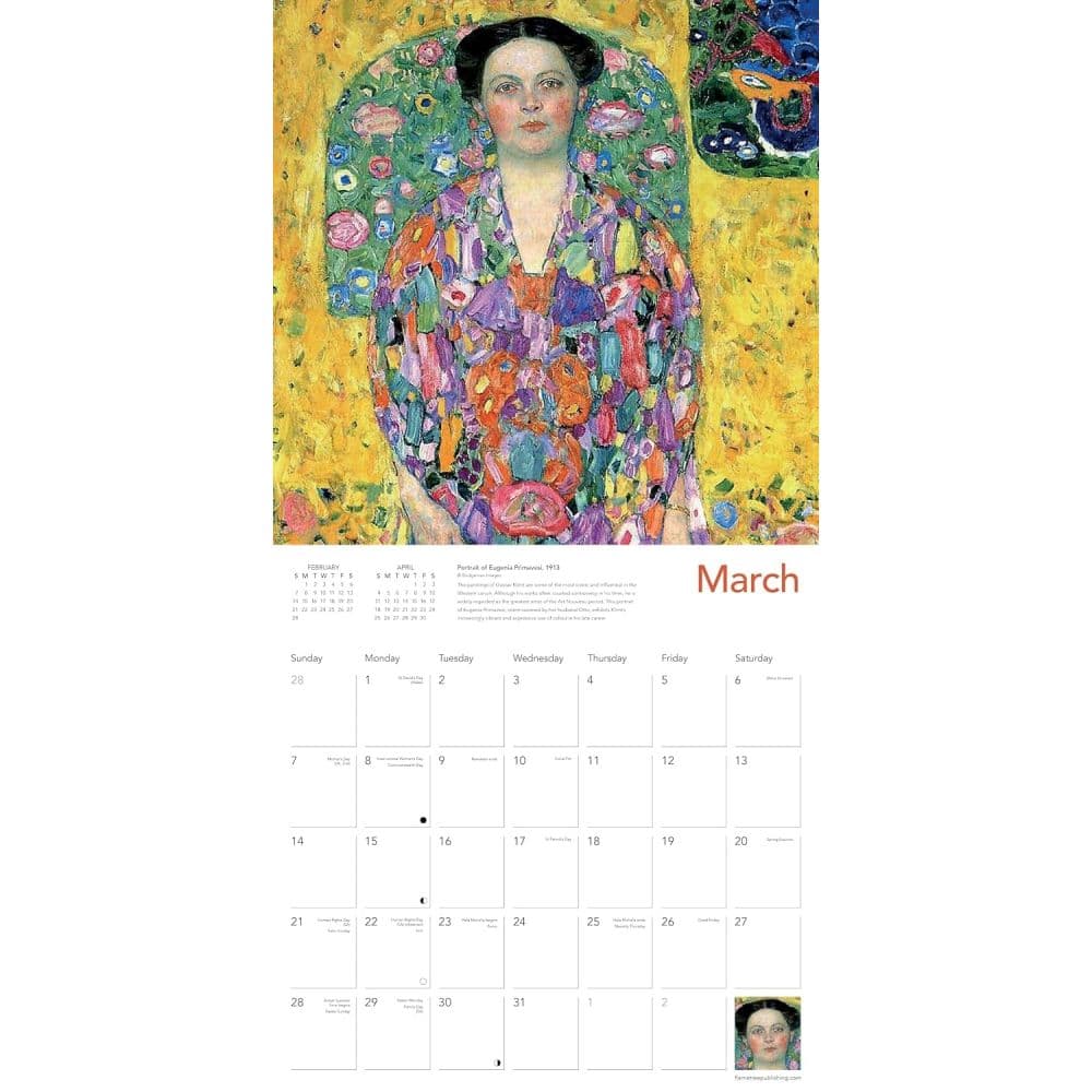 Gustav Klimt 2027 Wall Calendar Second Alternate Image