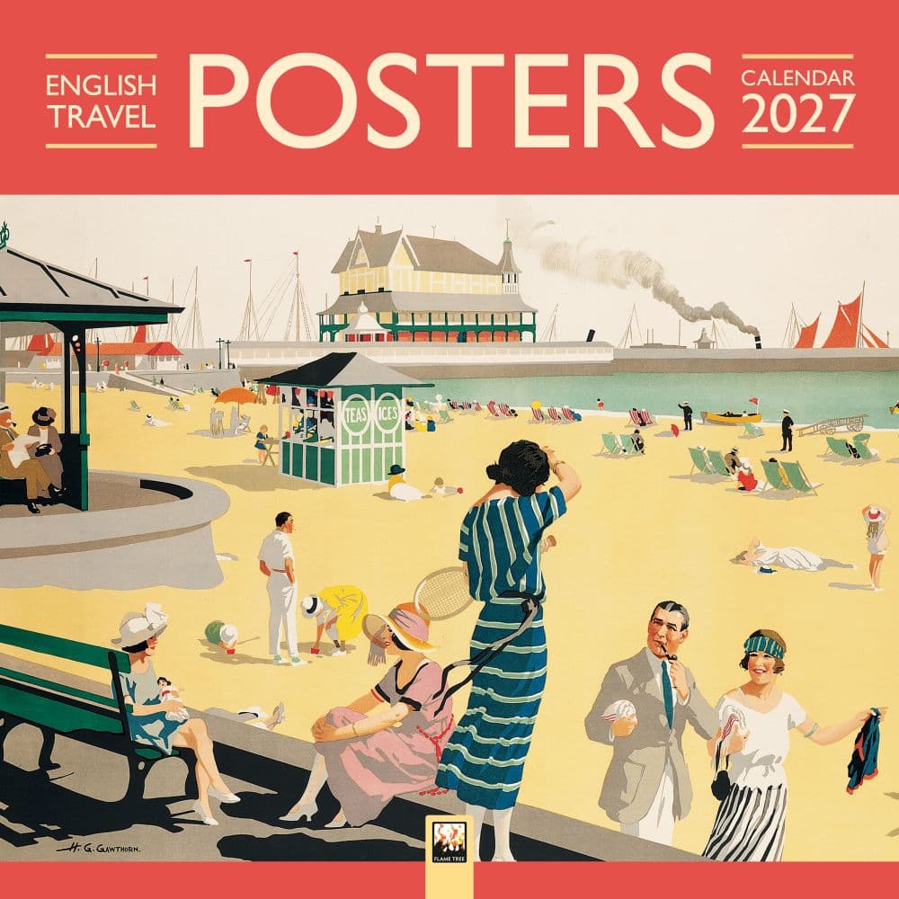 English Travel Posters 2027 Wall Calendar Main Product Image