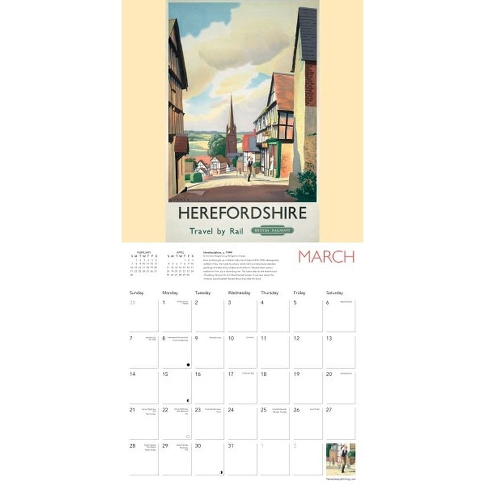 English Travel Posters 2027 Wall Calendar Second Alternate Image