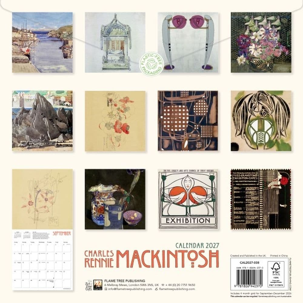 Charles Rennie Mackintosh 2027 Wall Calendar First Alternate Image