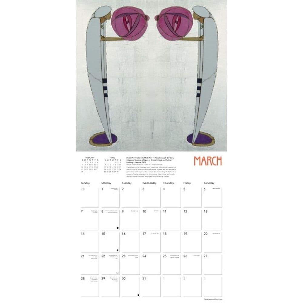 Charles Rennie Mackintosh 2027 Wall Calendar Second Alternate Image