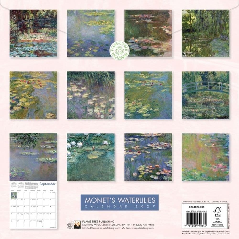 Monets Waterlilies 2027 Wall Calendar First Alternate Image