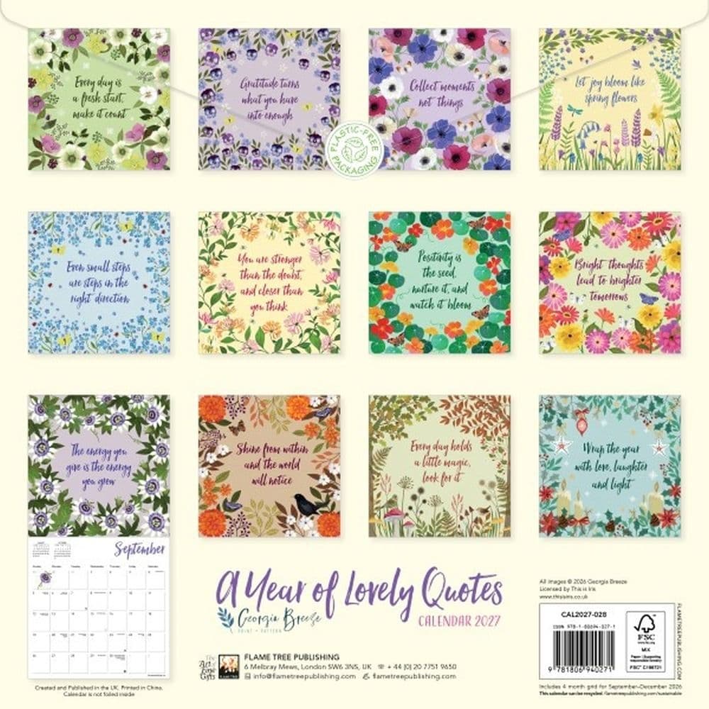A Year of Lovely Quotes 2027 Wall Calendar First Alternate Image