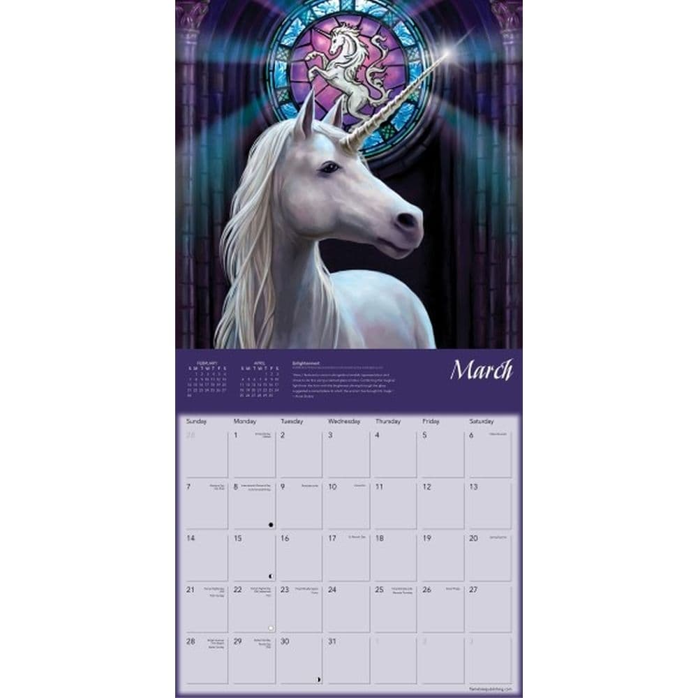 Unicorns by Anne Stokes 2027 Wall Calendar Second Alternate Image
