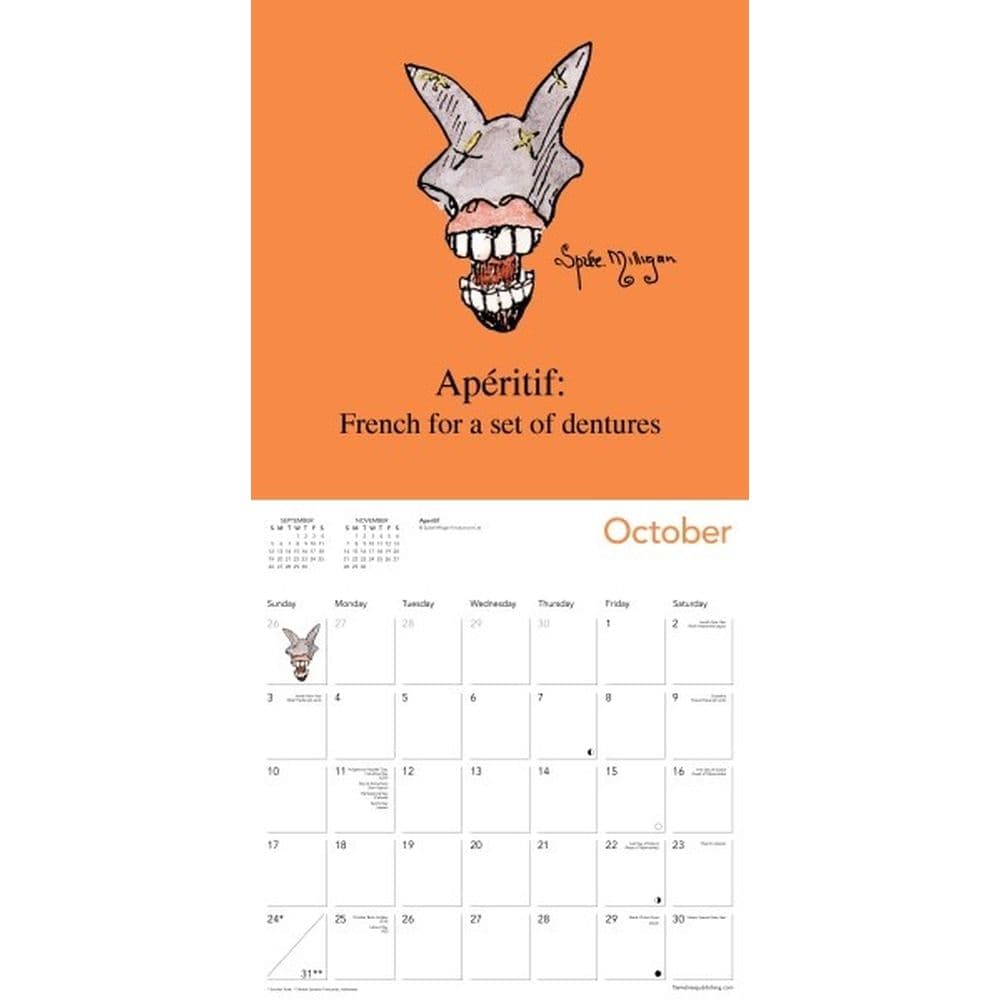 Spike Milligan 2027 Wall Calendar Third Alternate Image