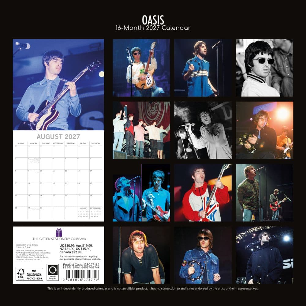 Oasis 2027 Wall Calendar First Alternate Image