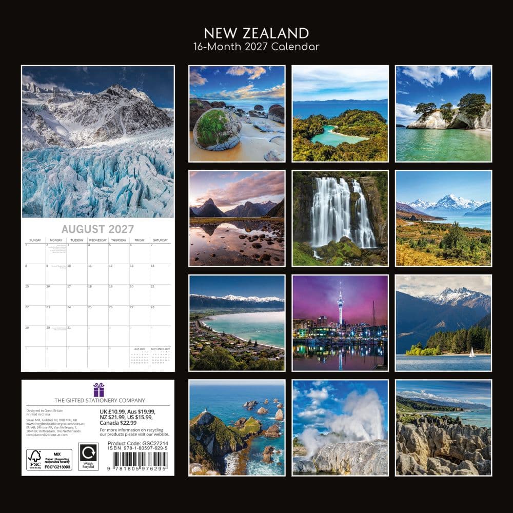 New Zealand 2027 Wall Calendar First Alternate Image