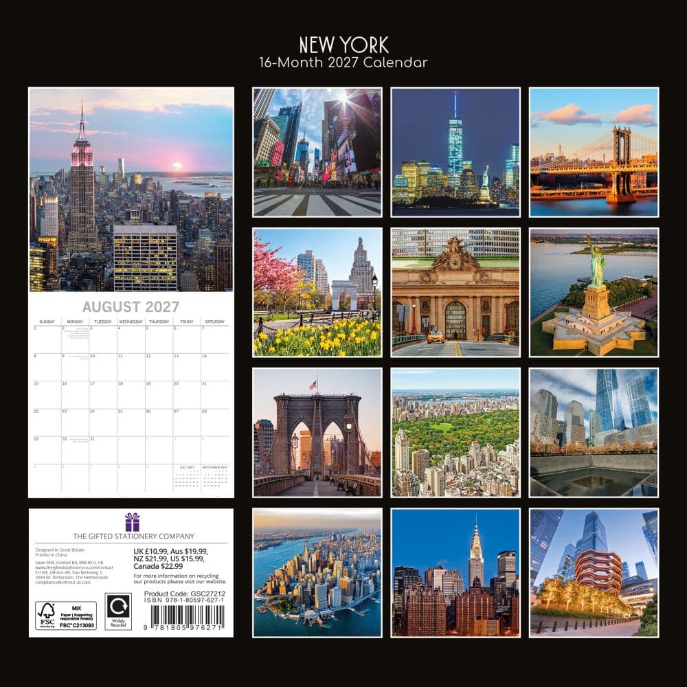 New York by Night 2027 Wall Calendar First Alternate Image