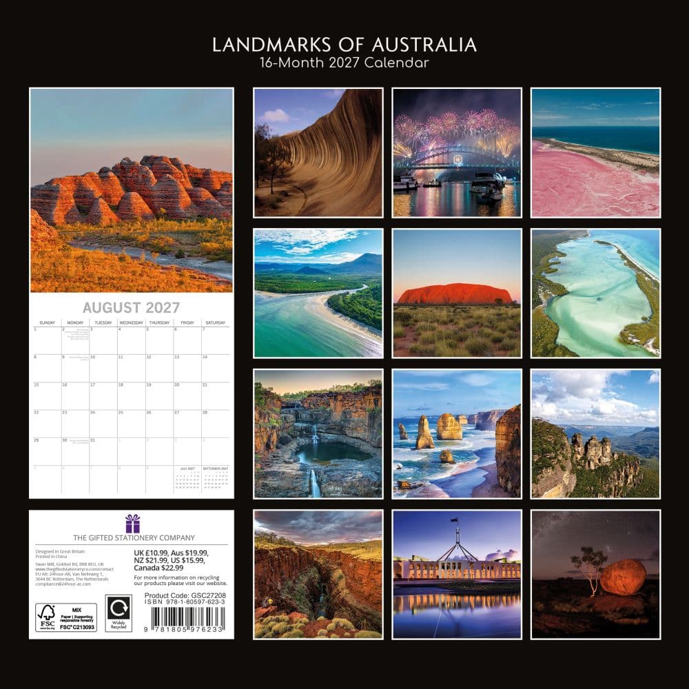 Landmarks of Australia 2027 Wall Calendar First Alternate Image