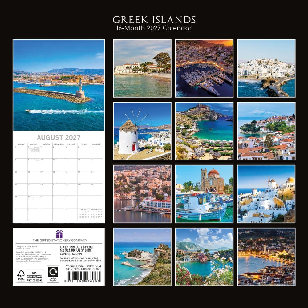 Greek Islands 2027 Wall Calendar First Alternate Image