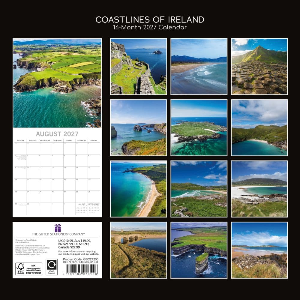 Coastlines of Ireland 2027 Wall Calendar First Alternate Image