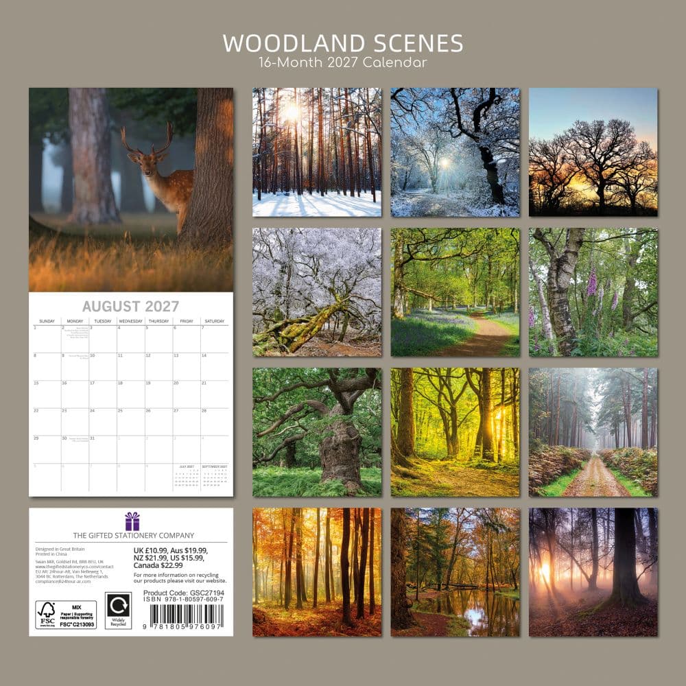 Woodland Scenes 2027 Wall Calendar First Alternate Image