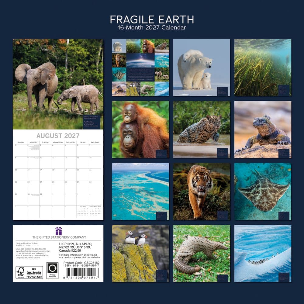 Fragile Earth 2027 Wall Calendar First Alternate Image