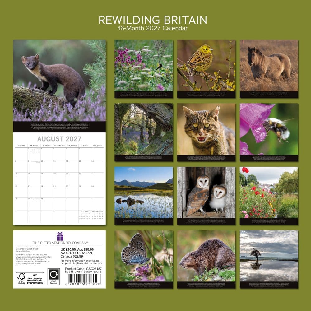 Rewilding Britain 2027 Wall Calendar First Alternate Image