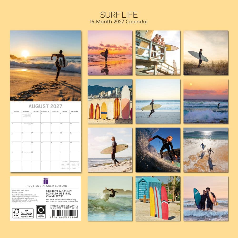 Surf Life 2027 Wall Calendar First Alternate Image