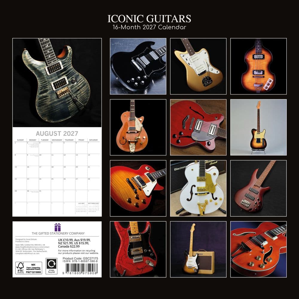 Iconic Guitars 2027 Wall Calendar First Alternate Image
