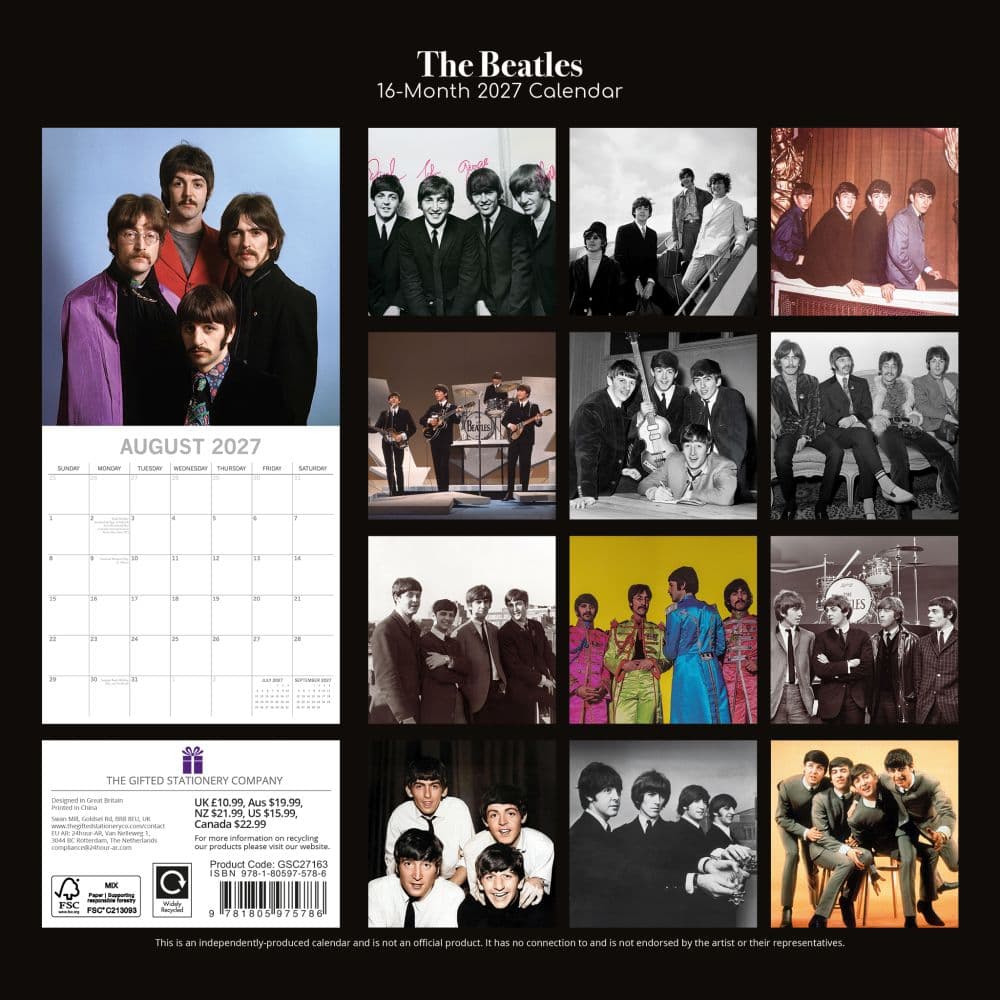 The Beatles 2027 Wall Calendar First Alternate Image
