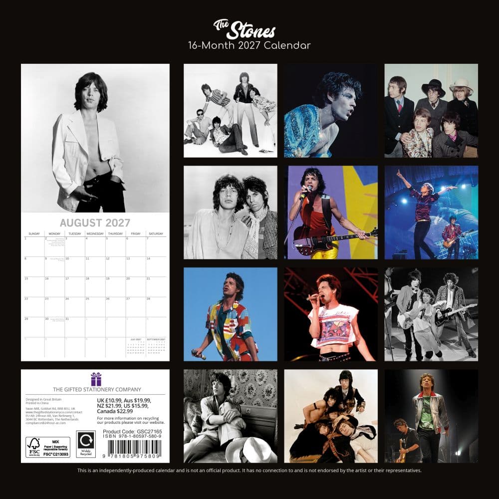 The Stones 2027 Wall Calendar First Alternate Image