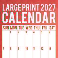 image Large Print Calendar 2027 Wall Calendar Main Product Image