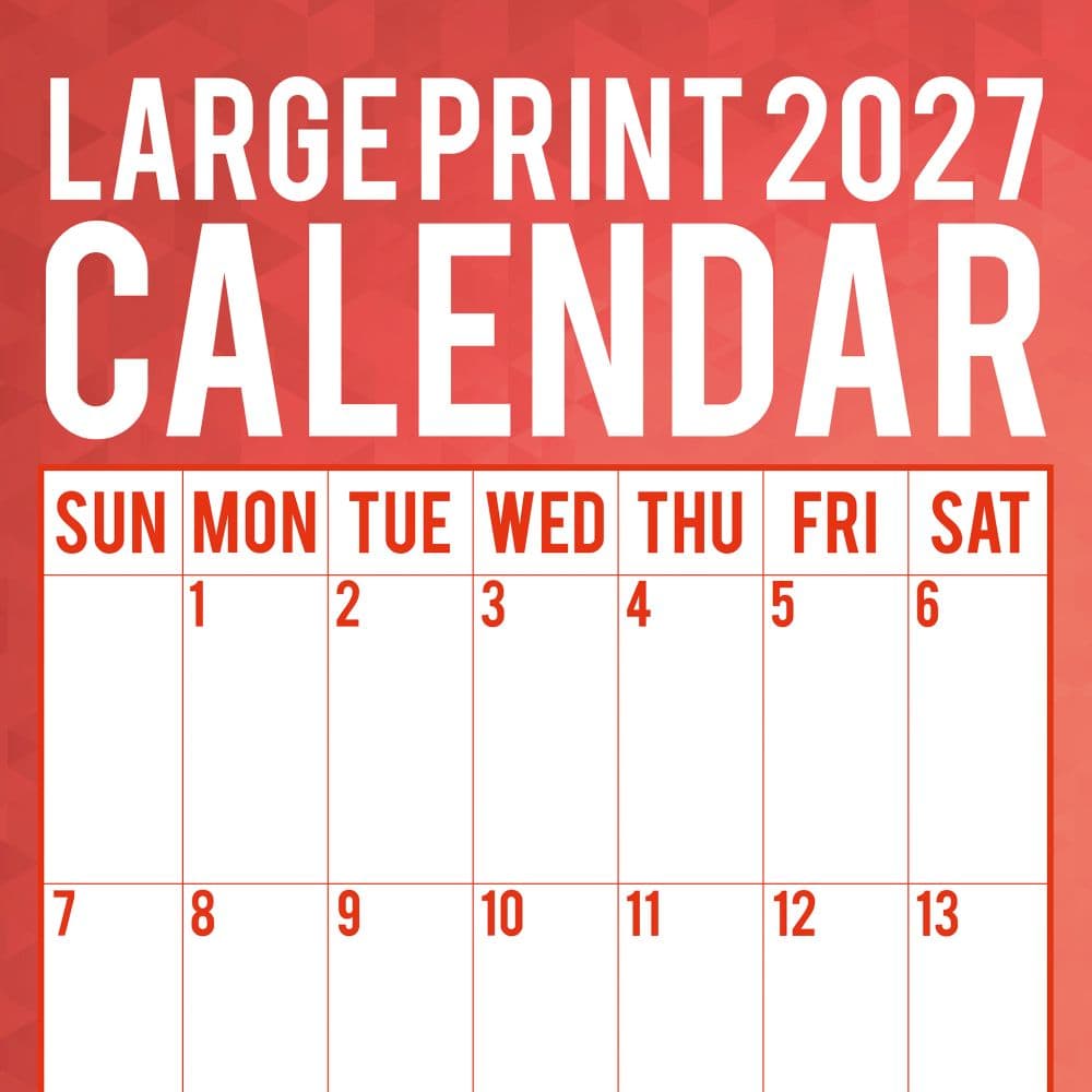 image Large Print Calendar 2027 Wall Calendar Main Product Image