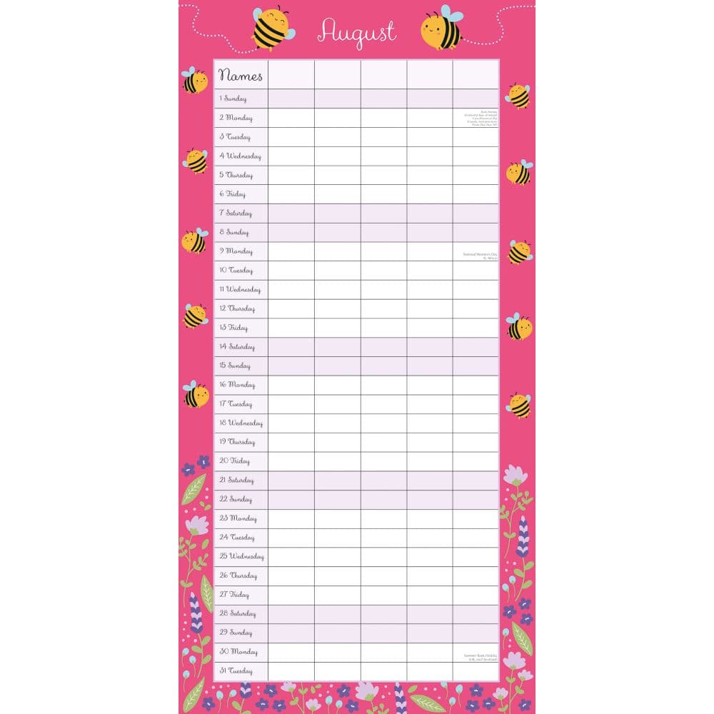Busy Bee Family Organiser 2027 Wall Calendar Second Alternate Image