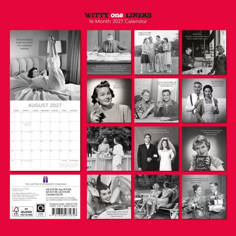 Witty One Liners 2027 Wall Calendar First Alternate Image