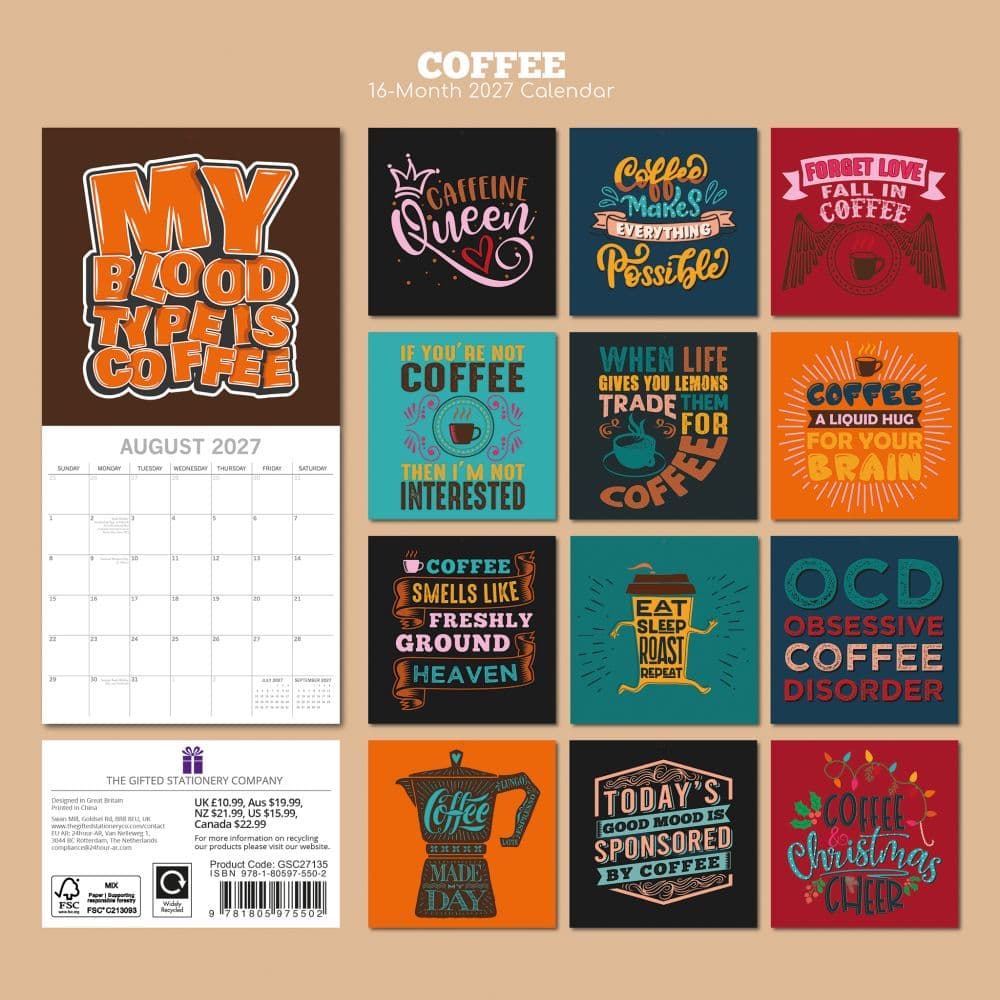 Coffee 2027 Wall Calendar First Alternate Image