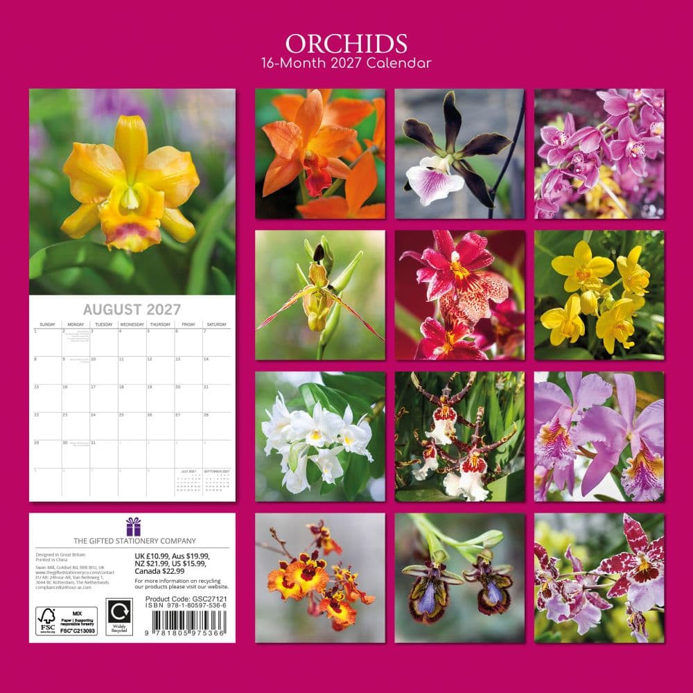 Orchids 2027 Wall Calendar First Alternate Image