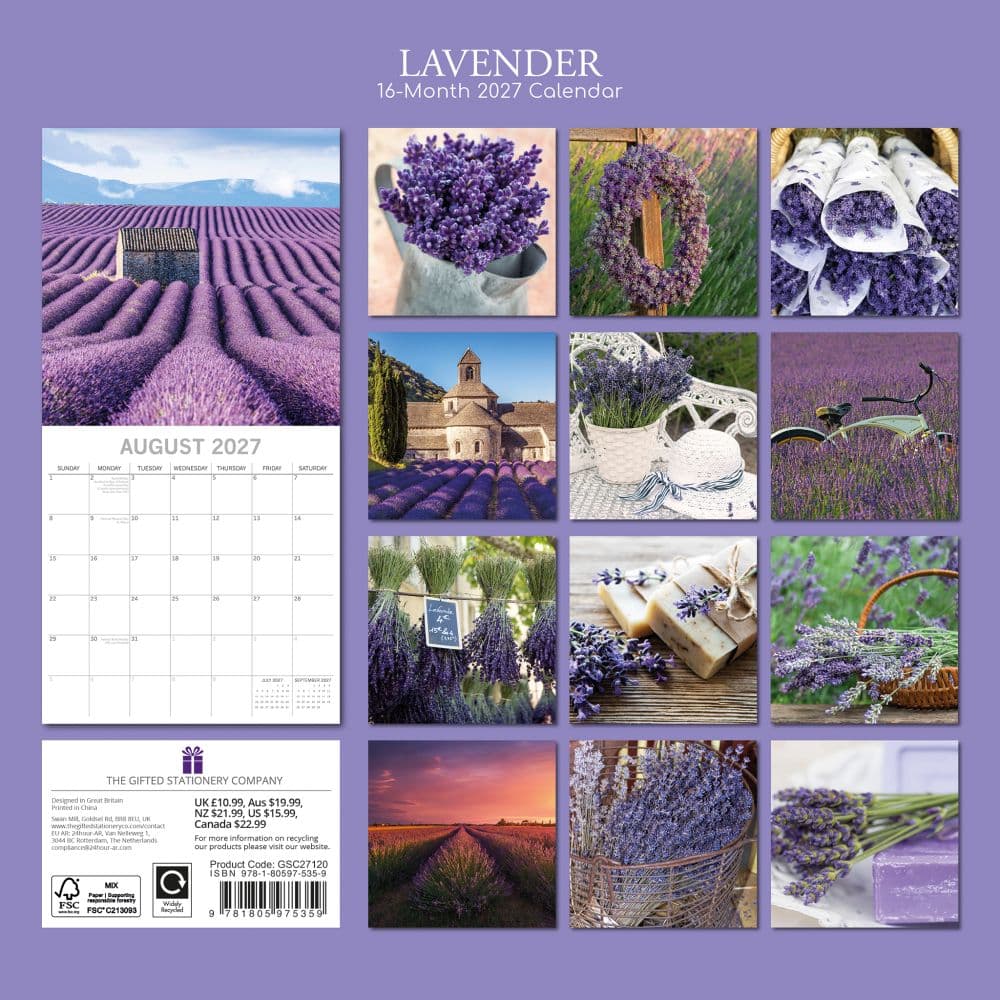 Lavender 2027 Wall Calendar First Alternate Image