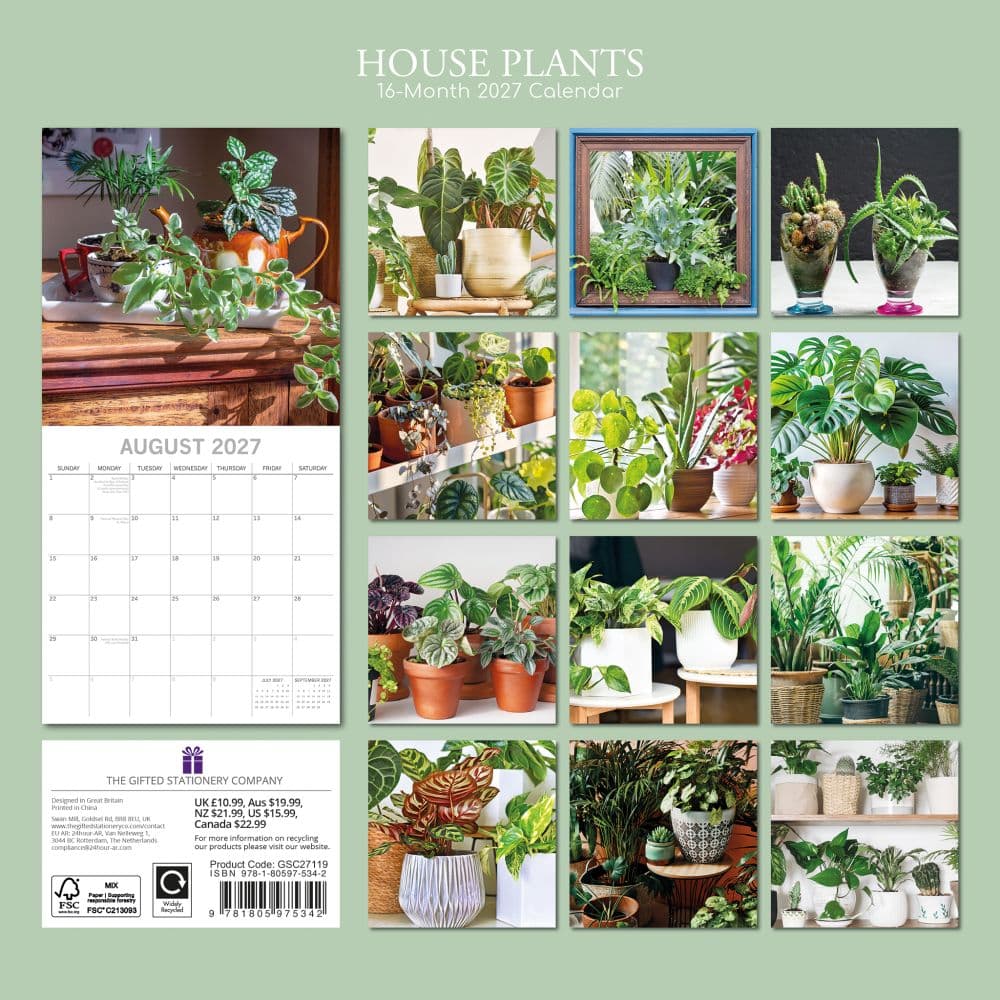 House Plants 2027 Wall Calendar First Alternate Image