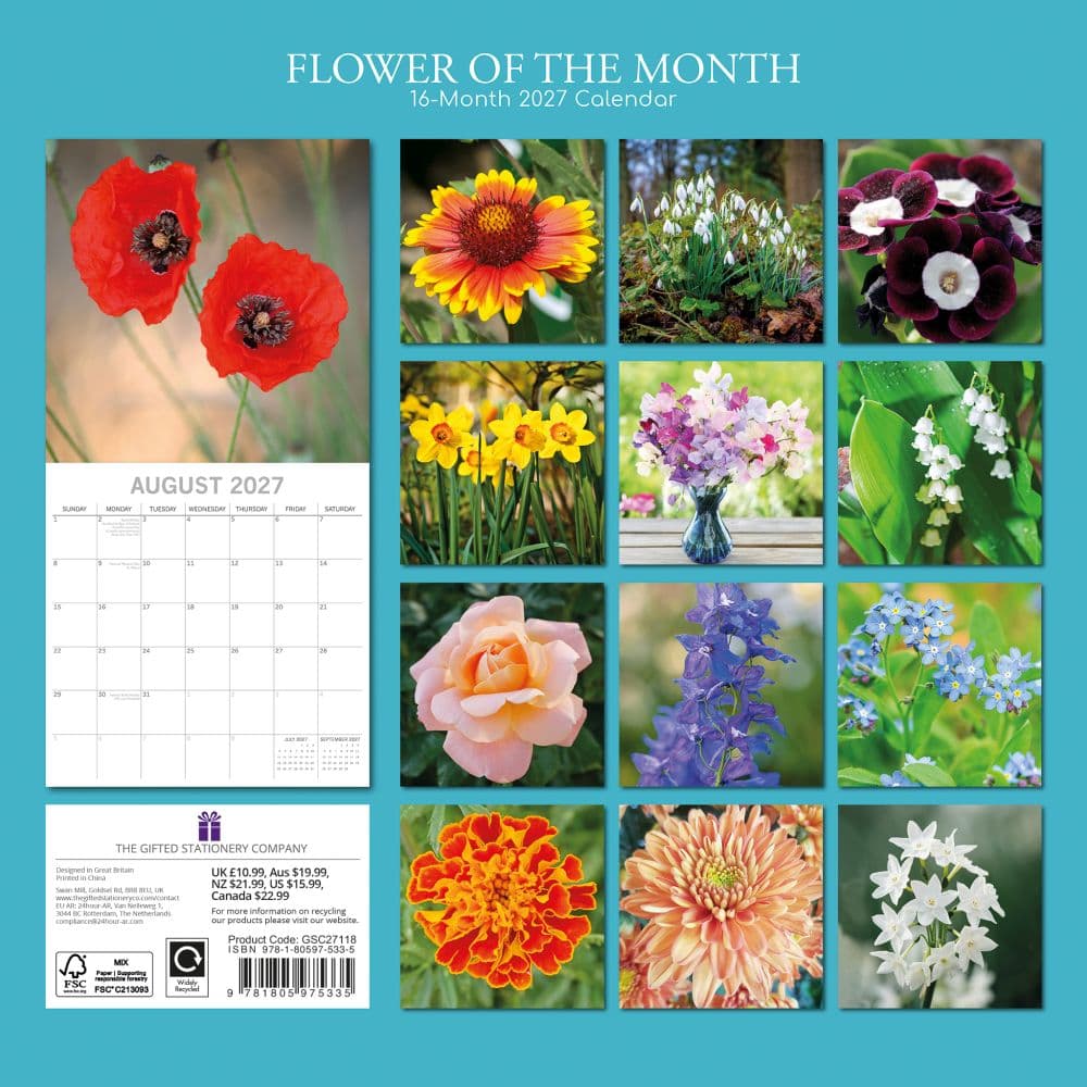 Flower of the Month 2027 Wall Calendar First Alternate Image