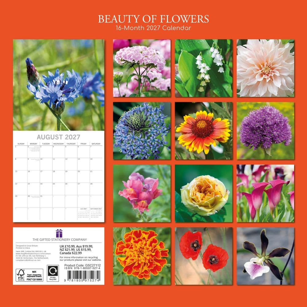 Beauty of Flowers 2027 Wall Calendar First Alternate Image