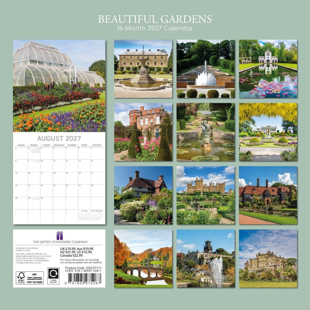 Beautiful Gardens 2027 Wall Calendar First Alternate Image
