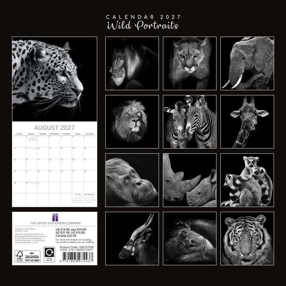 Wild Portraits 2027 Wall Calendar First Alternate Image