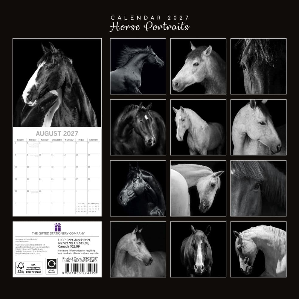 Horse Portraits 2027 Wall Calendar First Alternate Image
